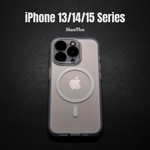 ShanMen/苹果iphone15/14/13/pro/promax强磁吸肤感半透磨砂防滑防摔手机壳保护套