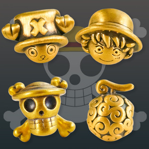 黄金999足金3d硬金海贼无双路飞乔巴骷髅转运珠手链手镯男女款