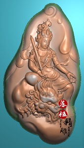文殊菩萨新款21243.5.21随形 精雕图jdp 灰度图bmp 浮雕图 版本