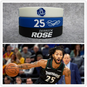 篮球球星森林狼队25号罗斯签名夜光篮球运动手环 硅胶腕带球迷