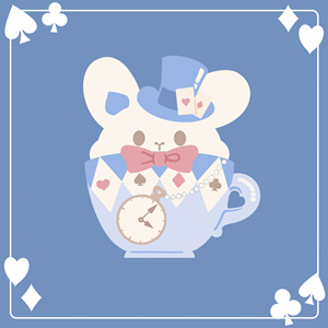 新品收藏页面 茶杯三月兔 lolita塑料片项链戒指【万圣夜爱丽丝】