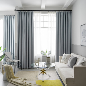 窗帘遮光北欧风ins卧室窗帘轻奢现代简约浅灰色大气保暖隔热遮阳