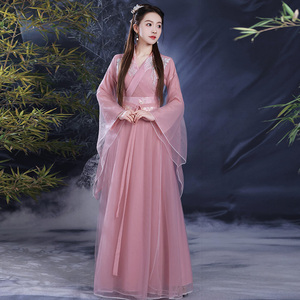 原创汉服仙女正品中国风飘逸广袖晋制齐腰交领襦裙非古装表演服装