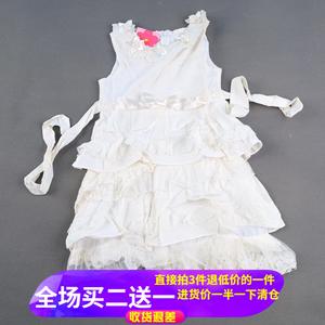 全新有吊牌莎莎世界品牌女童夏季连衣裙白色裙子110-130码