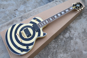 zakk wylde款电吉他 黑黄圈图案 厂家直销 可按定制颜色