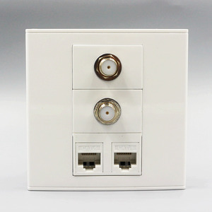 86型双口千兆电脑带英制f头电视插座面板tv高清数字闭路电视面板