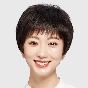 假发女短发假发套真人发丝中老年妈妈款全头套真发全真自然假头发