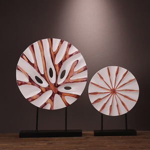 田园装饰圆盘摆件树脂新房装饰工艺品客厅办公桌饰品玄关卧室创意