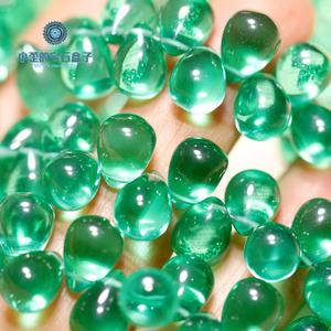 印度进口 祖母绿色石英石 光面水滴 diy饰品 半成品 散珠 有孔珠
