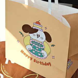 加厚180克牛皮手提纸袋可爱小狗卡通生日礼物创意手提礼品包装袋