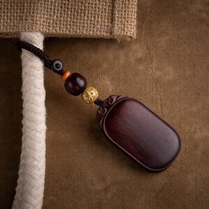 小叶紫檀木平安无事牌汽车钥匙扣挂件饰男女手工个性创意