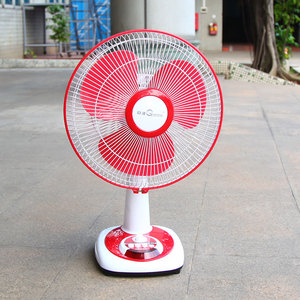 冠凌风扇美怡静台上电风扇台式家用16寸铁叶摇头静音扇定时12寸胶