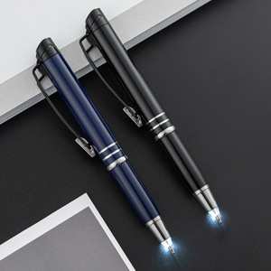 三合一触屏LED灯笔光办公金属圆珠笔印刷logo学生文具发光电容笔
