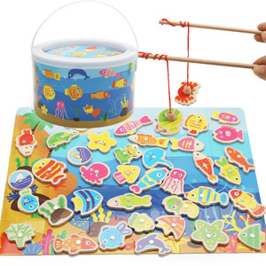 木质磁性婴儿童钓鱼玩具套装1一3周岁2半小男孩子女孩宝宝益智力