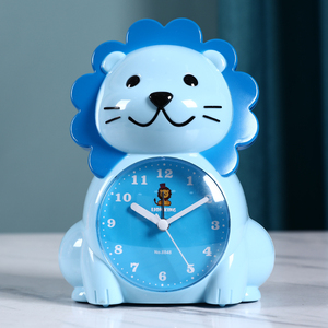 卡通可爱小狮子闹铃儿童男孩闹钟起床神器卧室大音量学生钟表摆件