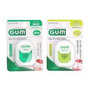 日本进口GUM康齿家牙周护理遇水膨胀牙线含蜡超细扁线40M正畸清洁