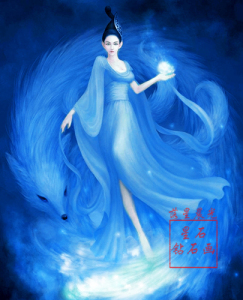 新款5d魔方钻石画竖版高端定制十字绣九尾狐美人满钻圆钻人物客厅