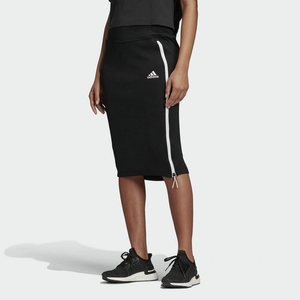 阿迪达斯正品2019秋女运动休闲训涤纶品牌logo下装半身裙子dx7781