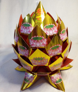 手工折叠莲花金菠萝纸 烫金 大号莲花盆纸张 厚纸聚福堂佛教文化