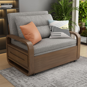 实木沙发床推拉两用单人可折叠90cm客厅多功能小户型2021年新款