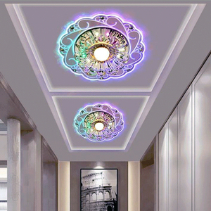现代简约客厅水晶欧式走廊过道灯嵌入式创意玄关入户阳台灯明暗装