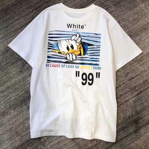 小林日本off white 唐老鸭卡通联名短袖t袖潮牌动漫ss套头宽松