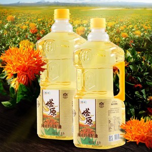 (23年生产发二桶)中粮塔原新疆红花籽油1.8L*2物理压榨一级食用油
