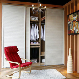 定制滑动推拉衣柜卧室家用壁橱美式北欧简约现代百叶对开室内