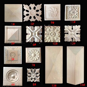 东阳木雕欧式实木柱头贴花家具腰线花片菱形金字塔罗马柱小方块花