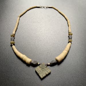 巴基斯坦阿富汗北部游牧民族古董饰品中东玉项链异域宝石文玩