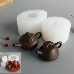 茶具茶碗茶壶茶盘硅胶模具烘焙盐雕蜡烛果冻糖艺巧克力慕斯蛋糕