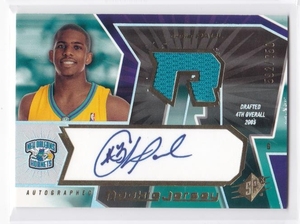 nba球星卡克里斯 保罗签字签名球衣卡ud750编2005新秀(瑕疵如图)