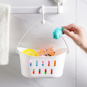 多功能塑料壁挂式玩具挂篮厨房小收纳篮卫生间悬挂洗澡用品杂物篮