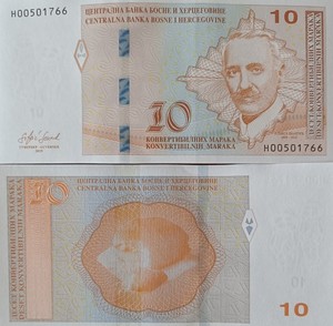 波黑10马克法国印2019年全新unc 欧洲外国钱币纸币外币真币