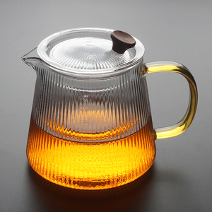 加厚高硼硅耐热玻璃茶壶锤纹精致家用茶具套装加热泡茶壶茶漏过滤