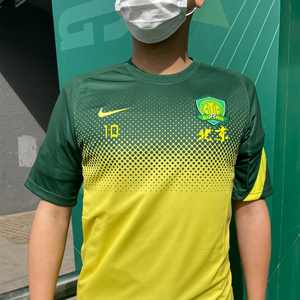 北京国安官方正品 北京国安球员版短袖训练服热身服足球服