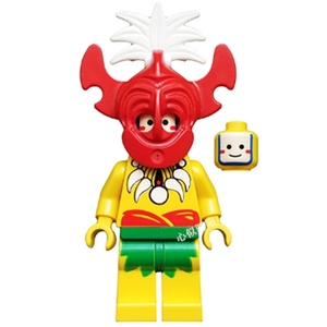 乐高lego 经典海盗 人仔 pi068 海岛土著人 卡胡卡国王 酋长 6278
