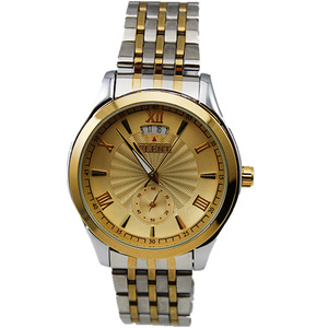 新款不锈钢表带flent飞浪达男士休闲带日历全自动机械手表腕表