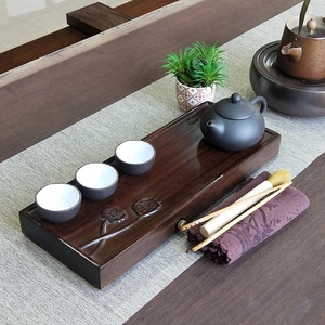 小型茶盘黑檀木原木简约迷你轻奢茶台一两人用家用鸡翅木小号茶海