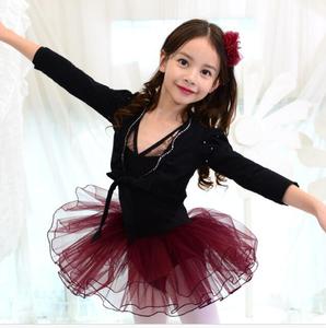 韩国进口品牌儿童舞蹈练功服装女童纯棉莱卡黑色跳舞长袖外套