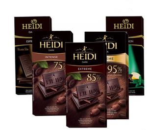 赫蒂罗马尼亚原装进口纯可可脂夹心牛奶85%排块黑巧克力零食