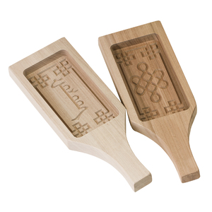 长方形木质奶豆腐模具 蒙文中国结糕点奶食品烘焙糕饼模 20*10cm