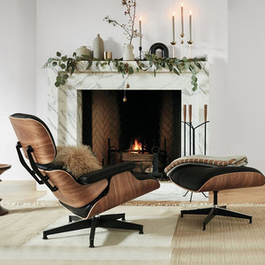 伊姆斯躺椅原版eames椅子沙发椅轻奢高端 真皮单人设计师款休闲椅