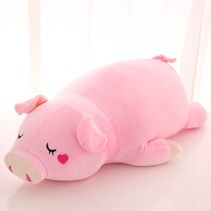 羽绒棉软体粉色趴趴猪抱枕毛绒玩具公仔大号可爱级软玩偶生日礼物