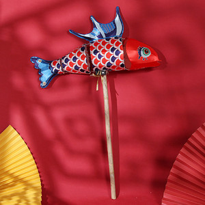 过年春节元宵节花灯舞灯笼锦鲤鱼灯金鱼红色宋代民俗手工发光成品