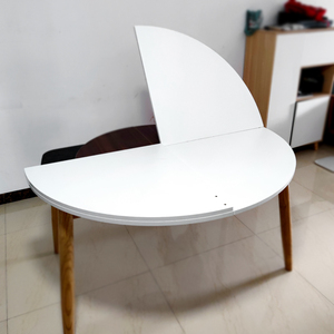 白色四分可折叠式对折圆台桌面板4折餐桌圆形4块大圆桌12/10/16人