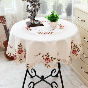 田园欧式圆桌布正方形圆形餐桌布椅套布艺防烫简约现代家用茶几布