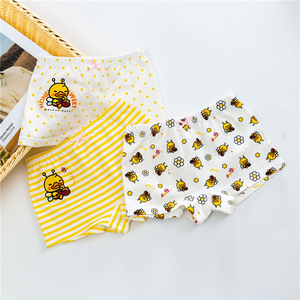 小黄鸭儿童内裤女童 纯棉短裤男 平角裤宝宝无骨裤三条装薄
