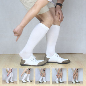 四季白色长筒袜子纯色过膝男袜防臭中筒棉袜长袜白袜子男gay短袜