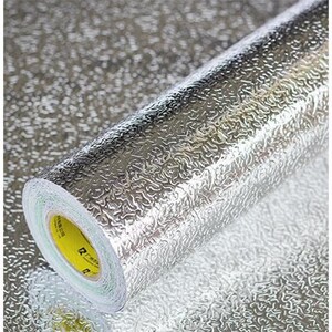 墙纸自粘加厚橱柜防潮铝箔纸防水厨房防油贴纸壁纸耐高温